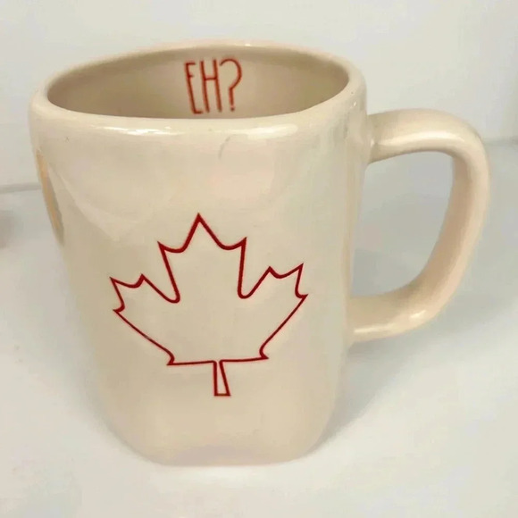 Rae Dunn Maple Leaf “EH” coffee mug, Canadiana Collectible Holiday Gift NEW - Picture 1 of 8